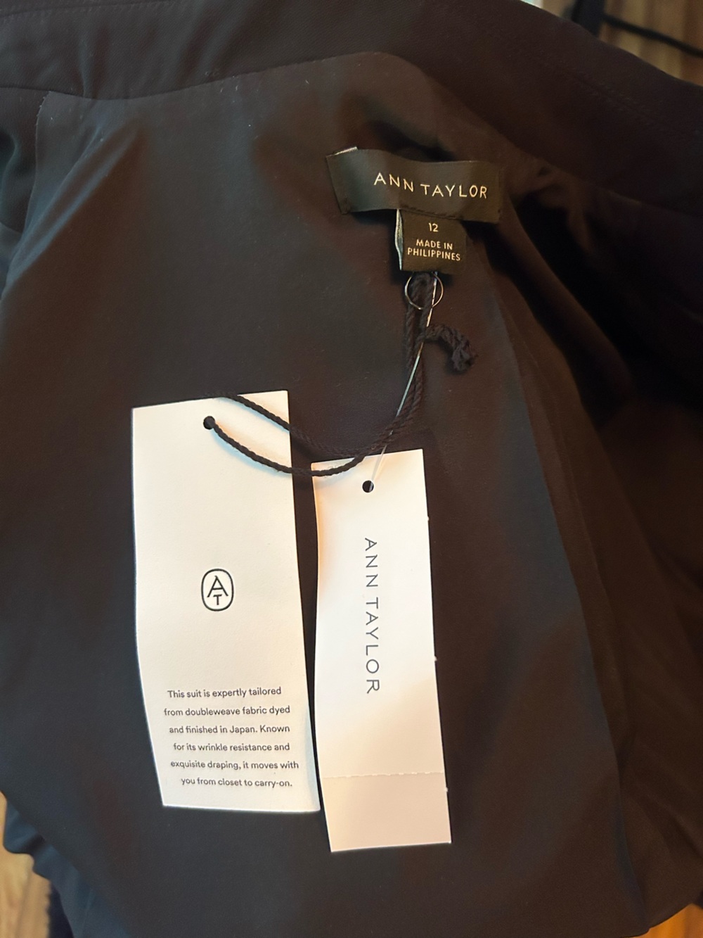 Ann Taylor Classic Black Women's Suit Jacket and Pants Set sz. 12. Nwt - Picture 9 of 16
